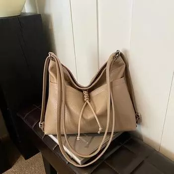 Большая вместительная сумка через плечо из искусственной кожи на молнии, простая модная сумка, мягкая, универсальная, маятниковая, сумка через плечо, новая