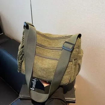 Большая вместительная сумка через плечо для женщин серый