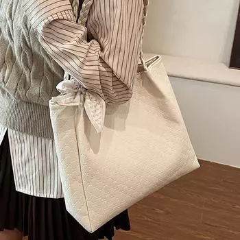 Большая вместительная сумка через плечо для женщин, модная, простая, повседневная, в иностранном стиле для поездок на работу, женская сумка-тоут коричневый