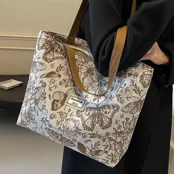 Большая вместительная сумка через плечо, женская холщовая сумка, женская универсальная сумка для покупок, женская сумка