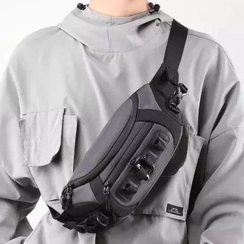 Большая вместительная сумка через плечо, противоугонная спортивная сумка для телефона через плечо, мужская нагрудная сумка на каждый день серый