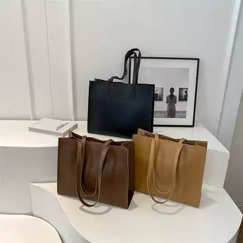 Большая вместительная сумка через плечо на молнии для женщин, классическая сумка, простая, прочная, универсальная, модная, из искусственной кожи