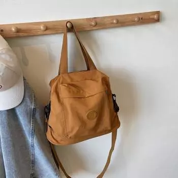 Большая вместительная сумка через плечо для поездок на работу, женская легкая сумка через плечо коричневый