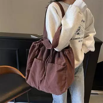 Большая вместительная сумка через плечо, сумка для студентов, класса, сумка для поездок на работу чёрный