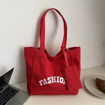 Большая вместительная сумка через плечо для женщин, модная сумка из ткани Оксфорд, женская повседневная сумка-тоут белый