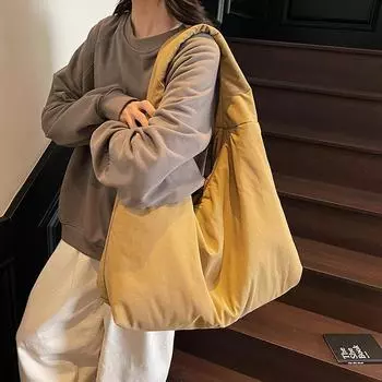 Большая вместительная сумка через плечо, женская сумка-хобо, сумка для поездок на работу, сумка-тоут через подмышку темно-синий