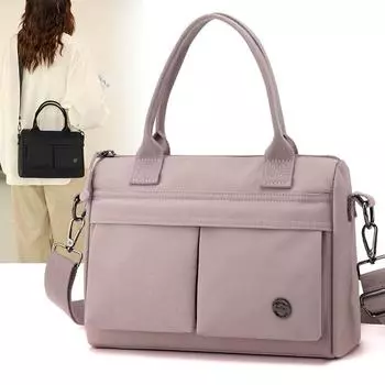 Большая вместительная сумка через плечо женская сумка легкая сумка для мам чёрный