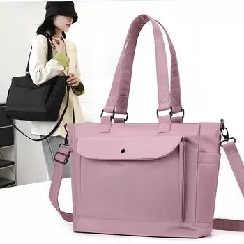 Большая вместительная сумка через плечо из нейлона, женская сумка через плечо чёрный