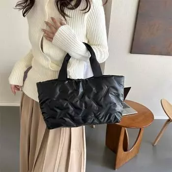 Большая вместительная сумка Cloud в корейском стиле Space Cotton подмышечная сумка Puffer Tote Bag Winter зелёный