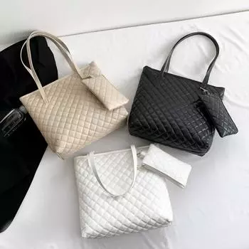 Большая вместительная сумка Diamond для женщин, новая простая повседневная сумка-тоут, повседневная сумка на одно плечо в корейском стиле, модная
