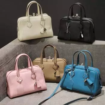 Большая вместительная сумка для боулинга из натуральной кожи, женская сумка, модная и универсальная женская сумка, сумка через плечо 25x16x11cm розовый