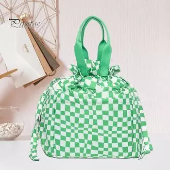 Большая вместительная сумка для хранения с ручкой и затягивающимся шнурком, удобная для переноски на открытом воздухе, многоразовая сумка для приготовления еды и закусок синий