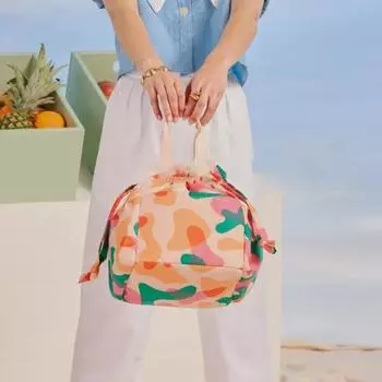 Большая вместительная сумка для хранения с ручкой и затягивающимся шнурком, удобная для переноски и путешествий на открытом воздухе синий