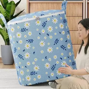 Большая вместительная сумка для хранения одежды, органайзер для шкафа, складная сумка для хранения, органайзер для одежды, постельных принадлежностей, игрушек, одеял 150L синий