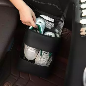 Большая вместительная сумка для хранения обуви, портативная обувная коробка для багажника автомобиля, простая в установке, для путешествий S чёрный