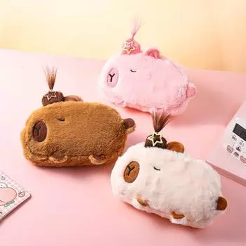 Большая вместительная сумка для карандашей Capybara Cartoon Candle Holder Bag Многофункциональная сумка для ручек Креативные канцелярские принадлежности Учебные принадлежности