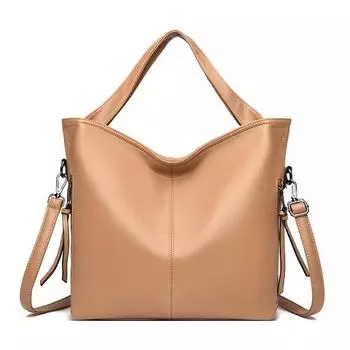Большая вместительная сумка для мам среднего возраста, модная роскошная женская сумка из мягкой кожи, молния с обеих сторон, однотонная женская сумка через плечо