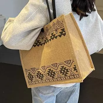 Большая вместительная сумка для мамочек, женская новая модная вязаная сумка-тоут Ins Open Handbag, сумка через плечо для женщин