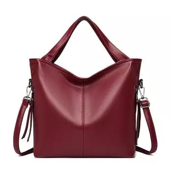 Большая вместительная сумка для мамы среднего возраста, модная роскошная женская сумка из мягкой кожи, молния с обеих сторон, однотонная женская сумка через плечо