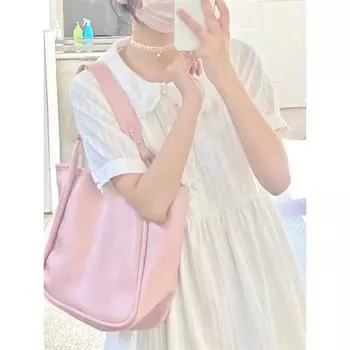 Большая вместительная сумка для начала лета, новая сумка для поездок на работу, сумка цвета макарон, студенческая сумка на плечо для женщин