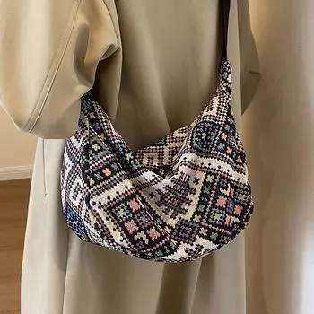 Большая вместительная сумка для пельменей в этническом стиле, женская универсальная сумка-мессенджер, женская сумка через плечо красный