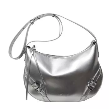 Большая вместительная сумка для подмышек, женская модная сумка через плечо, высококачественная сумка-мессенджер серебряный