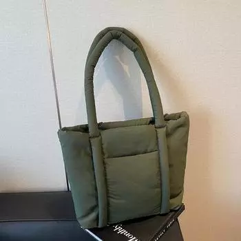 Большая вместительная сумка для подмышек, женская сумка через плечо, однотонная сумка-тоут чёрный