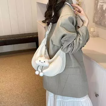 Большая вместительная сумка для поездок на работу 2024 года, новая летняя красивая повседневная сумка под мышкой, модная одноплечевая косая женская сумка розовый