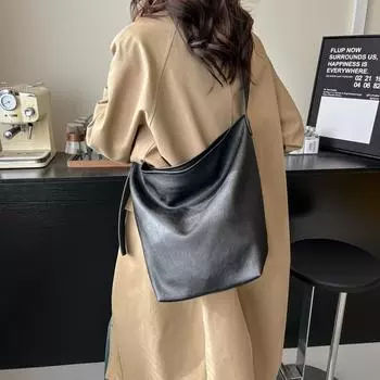 Большая вместительная сумка для поездок на работу, женская сумка через плечо коричневый