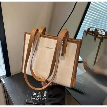 Большая вместительная сумка для поездок на работу, женская, осень-зима 2024, новая универсальная модная сумка через плечо, повседневная сумка-тоут чёрный