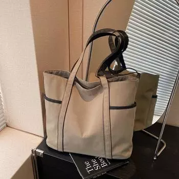 Большая вместительная сумка для поездок на работу, легкая сумка через плечо, дорожная сумка для покупок, женская сумка чёрный