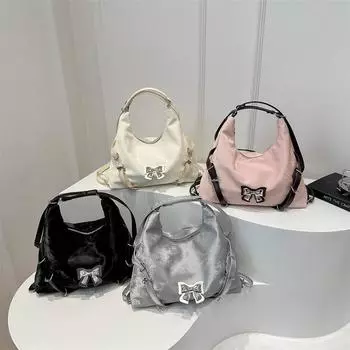 Большая вместительная сумка для поездок на работу, летняя новая корейская версия с высококачественной простой бабочкой на одно плечо, двойная задняя часть, сумка двойного назначения