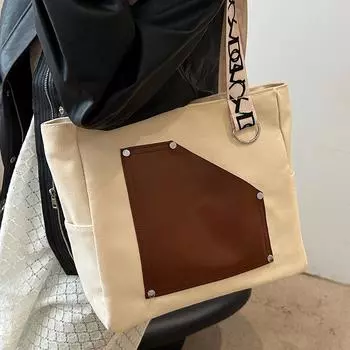 Большая вместительная сумка для поездок на работу, новая прошитая толстая холщовая сумка для студентов колледжа