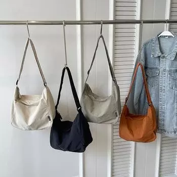 Большая вместительная сумка для поездок на работу, новая весенне-летняя модная простая и универсальная холщовая сумка для студенток колледжа, сумка через плечо