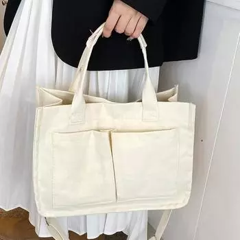 Большая вместительная сумка для поездок на работу, новая холщовая сумка Niche, женская сумка в стиле ретро на одно плечо, простая сумка через плечо