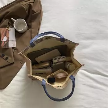 Большая вместительная сумка для покупок для женщин 2024 года, новая модная корейская версия для студентов колледжей на занятиях, сумка-тоут через плечо для женщин чёрный