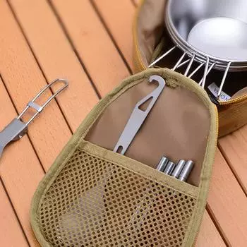 Большая вместительная сумка для столовых приборов, сумка для хранения мисок из ткани Оксфорд, сумка для хранения столовых приборов, органайзер для рюкзака, сумка для походных мисок хаки