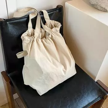 Большая вместительная сумка для женщин 2024 года, новая модная универсальная холщовая сумка для женщин, для студентов колледжей, сумка-ведро через плечо чёрный