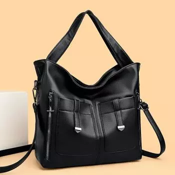 Большая вместительная сумка для женщин, сумки через плечо, модные кожаные сумки, роскошные дизайнерские сумки