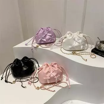 Большая вместительная сумка для женщин, новая простая и универсальная сумка через плечо с цепочкой, текстурная сумка-ведро для игрушек для поездок на работу