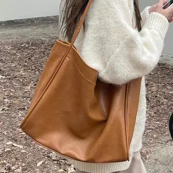 Большая вместительная сумка для женщин 2023 года, новая повседневная сумка из мягкой кожи для поездок на работу, модная сумка на плечо 40x11x30cm белый