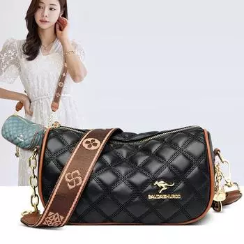 Большая вместительная сумка для женщин, модная новая ромбовидная ретро-сумка-подушка, повседневная женская сумка через плечо