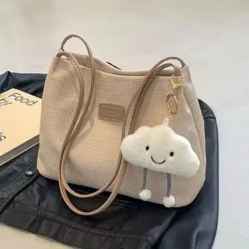 Большая вместительная сумка для женщин, новая летняя универсальная простая сумка через плечо коричневый