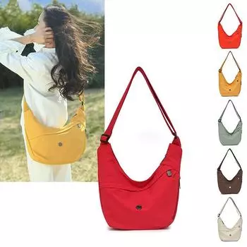 Большая вместительная сумка-хобо, легкая дорожная сумка, женская сумка через плечо чёрный