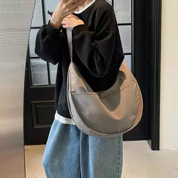 Большая вместительная сумка хобо женская сумка через плечо дорожная сумка студенческая сумка через плечо армия зеленый