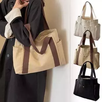 Большая вместительная сумка INS Универсальная сумка для ноутбука Рабочий студенческий класс чёрный