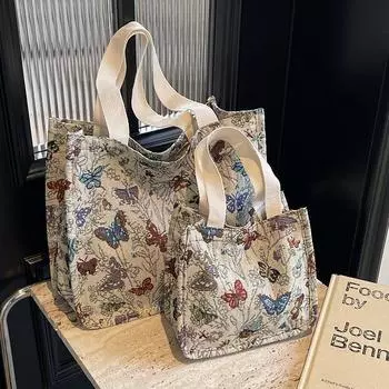 Большая вместительная сумка из холста для поездок на работу, женская модная сумка-тоут, женская студенческая сумка через плечо для женщин