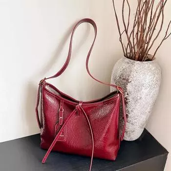 Большая вместительная сумка из искусственной кожи через плечо для повседневных поездок на работу, за покупками и на выход