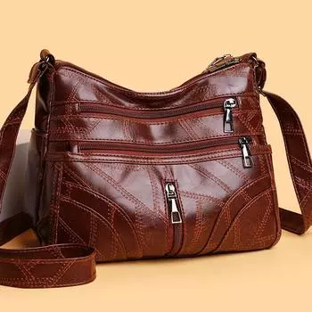 Большая вместительная сумка из мягкой кожи для женщин, сумка через плечо для поездок на работу, сумка для матери чёрный