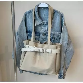 Большая вместительная сумка из нейлона для женщин, простая, универсальная, портативная, повседневная сумка через плечо, новая